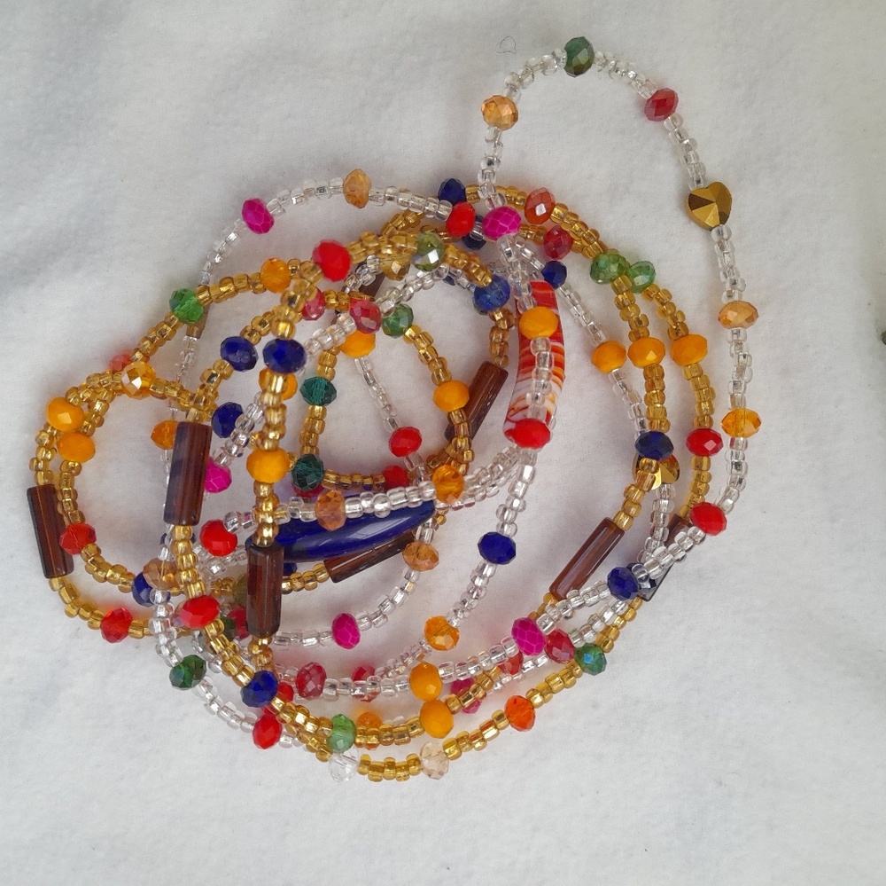 2❤4 $10 NEW 50" Multicolored Waist beads strings of seed beads! bracelets etc